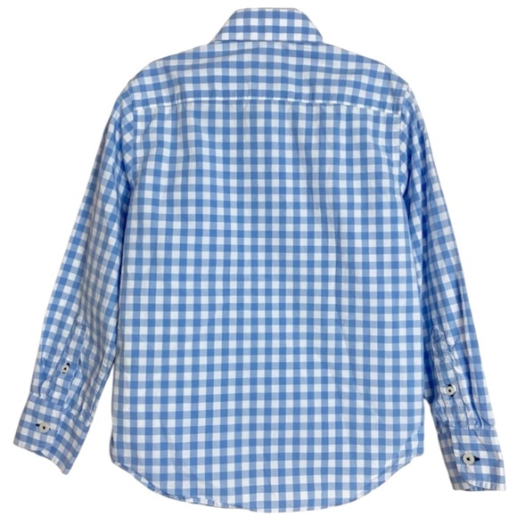 🌺UNTUCKIT Gingham Checkered Shirt in Light Blue /White Size 10🌺 - Picture 3 of 6